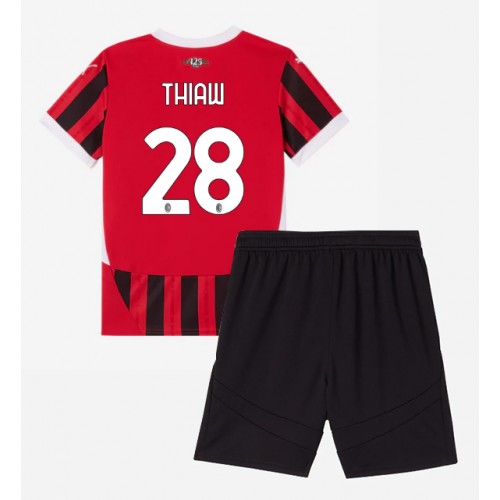 Dres AC Milan Malick Thiaw #28 Domaci za djecu 2024-25 Kratak Rukav (+ kratke hlače)